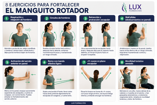 8 EJERCICIOS PARA FORTALECER MANGUITO ROTADOR EN CASA | LUX FORMACIÓN