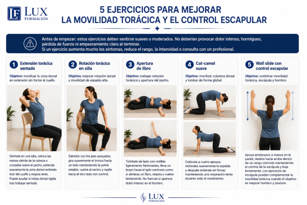 5 EJERCICIOS PARA MEJORAR EL CONTROL ESCAPULAR | LUX FORMACIÓN